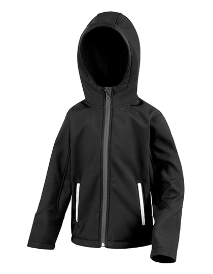 Junior TX Performance Hooded Soft Shell Jacket - Black / Grey