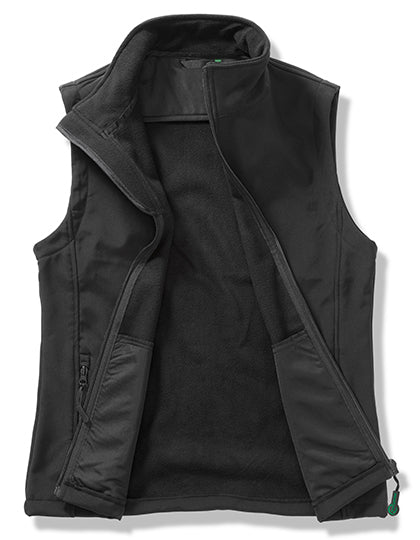 Men's Printable Softshell Bodywarmer with Recycled Fleece Inner - Black