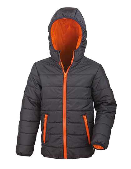 Junior Soft Padded Jacket - Black / Orange