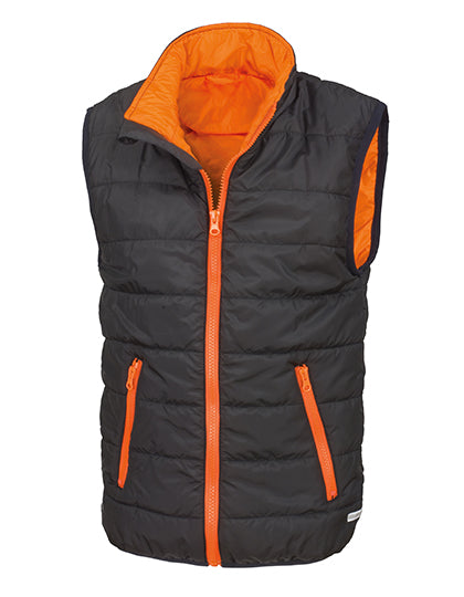 Junior Soft Padded Bodywarmer - Black / Orange