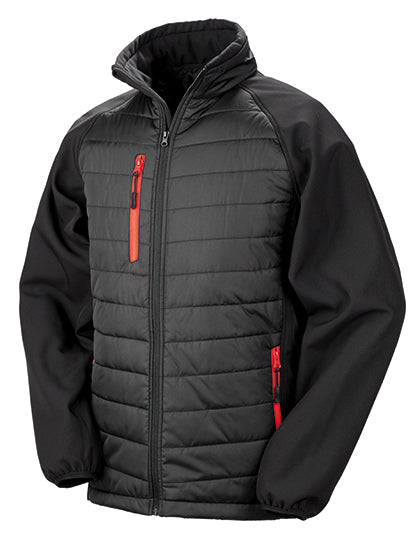 Recycled Compass Padded Softshell - Black / Red