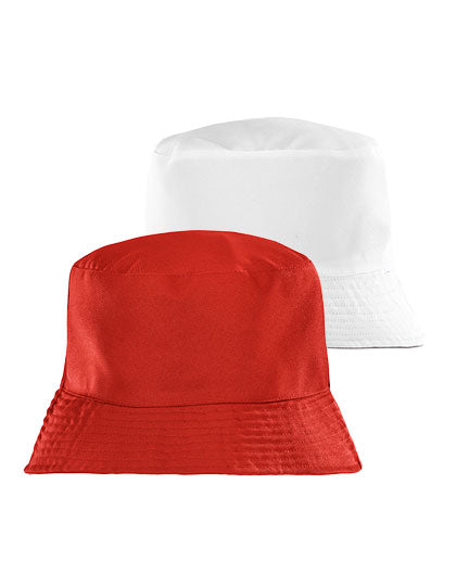 Recycled Reversible Bucket Hat - Red / White