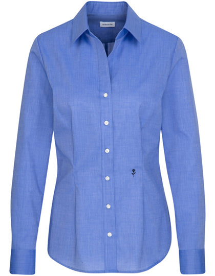 Women´s Blouse Slim Fit Long Sleeve - Mid Blue