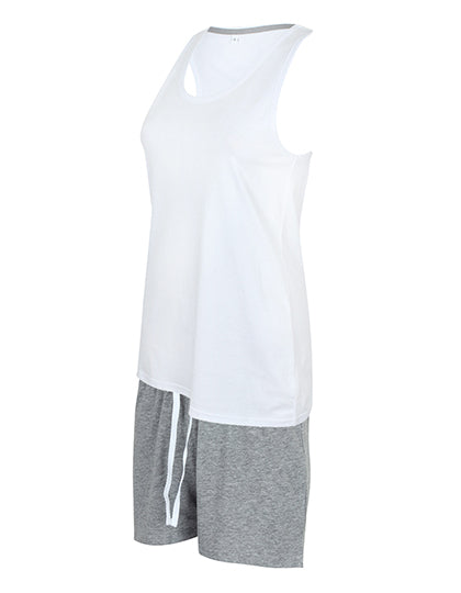 Short Pyjamas Set In A Bag - White / Heather Grey