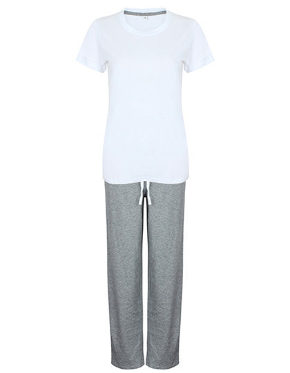 Long Pant Pyjama Set In A Bag - White / Heather Grey