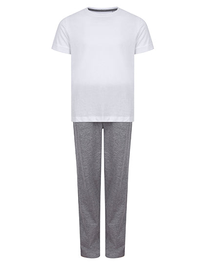 Childrens´ Long Pyjamas - White / Heather Grey