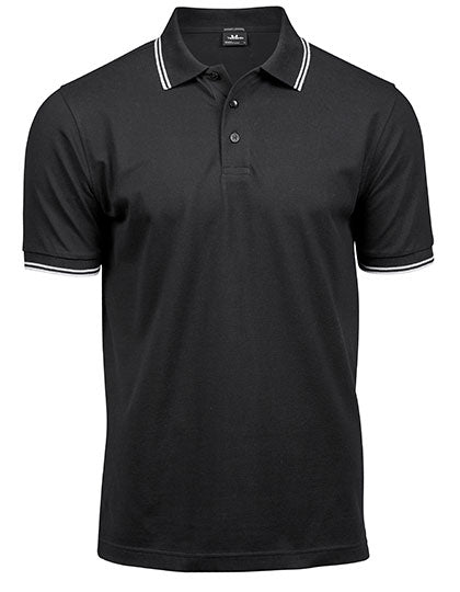 Men´s Luxury Stripe Stretch Polo - Black / White